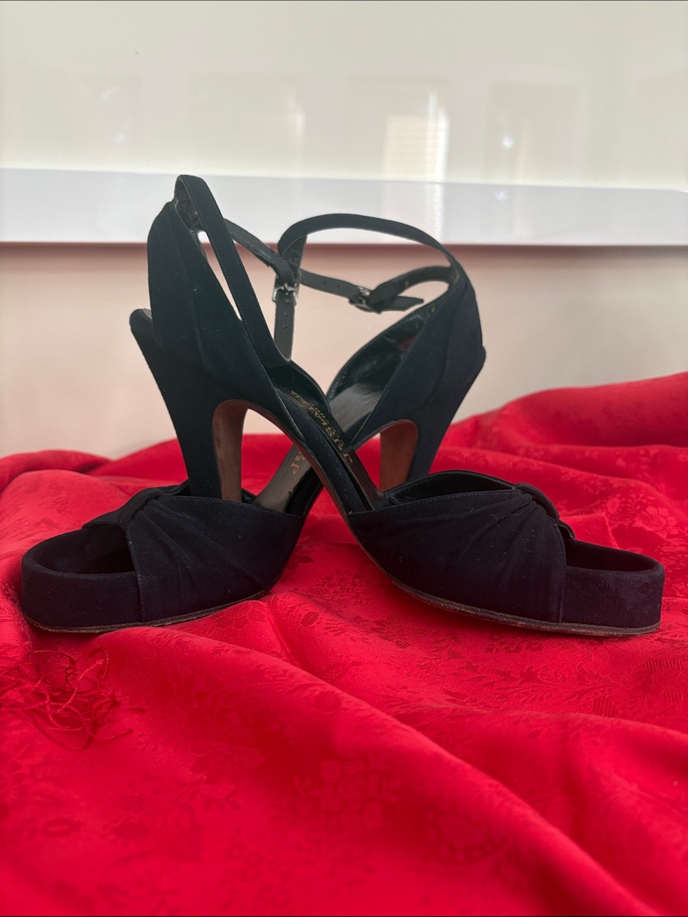 True VTG Women's Black Open-Toe Ankle-Strap Heels, J&J Slater, NY size 7 - Picture 15 of 15